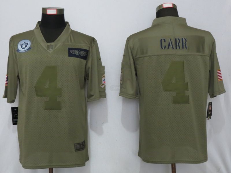 Men Oakland Raiders #4 Carr Nike Camo 2019 Salute to Service Limited NFL Jerseys